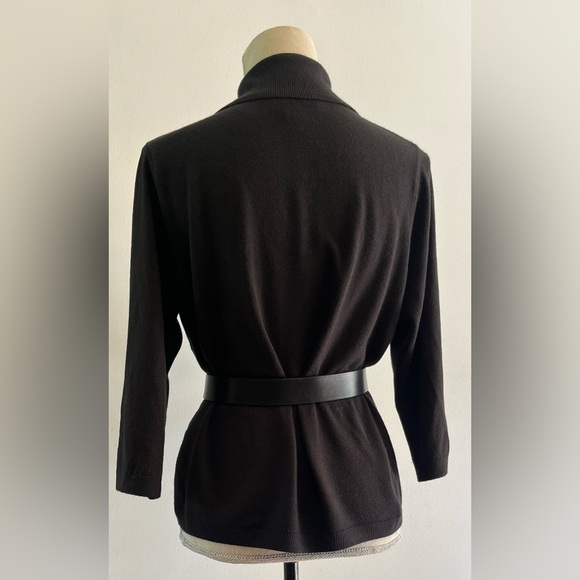 ALIA Petites Black Super Soft cableknit Sweater LARGE - Picture 2 of 9